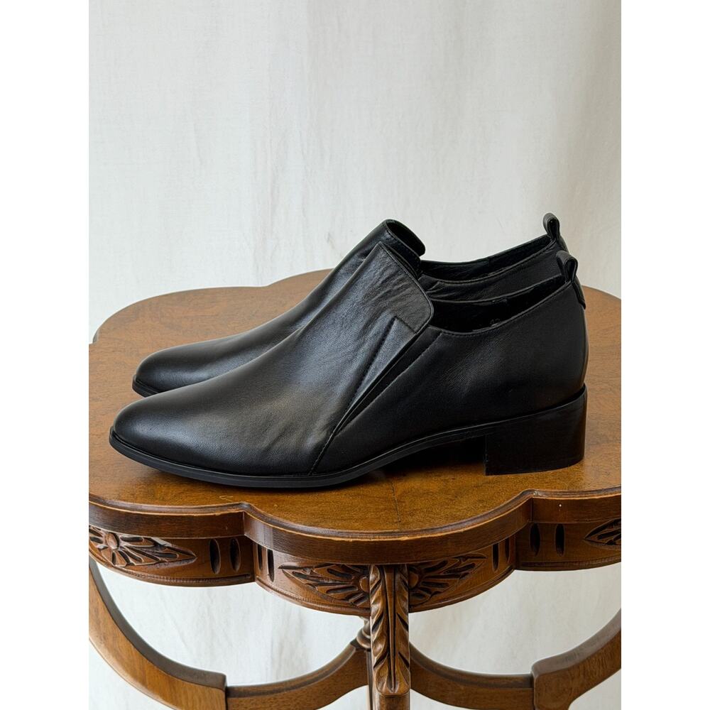 NIB Django & Juliette Black Leather Chunky Heel Loafer EU Size 43 #0371 - Picture 4 of 8